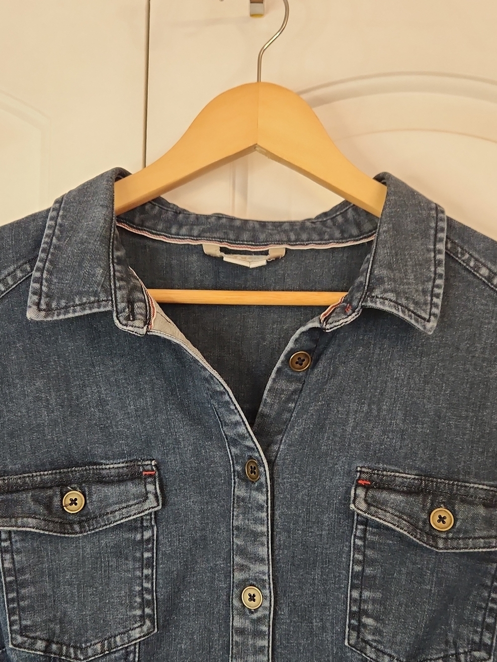 BODEN Laura Denim Button Front Stretch Shirt Dress Size 16L - Picture 3 of 16